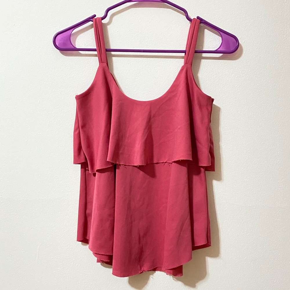 Pink Ruffled Tank Top | S/M